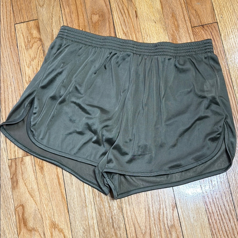 Workout Shorts Olive Green Women's Athletic Shorts L